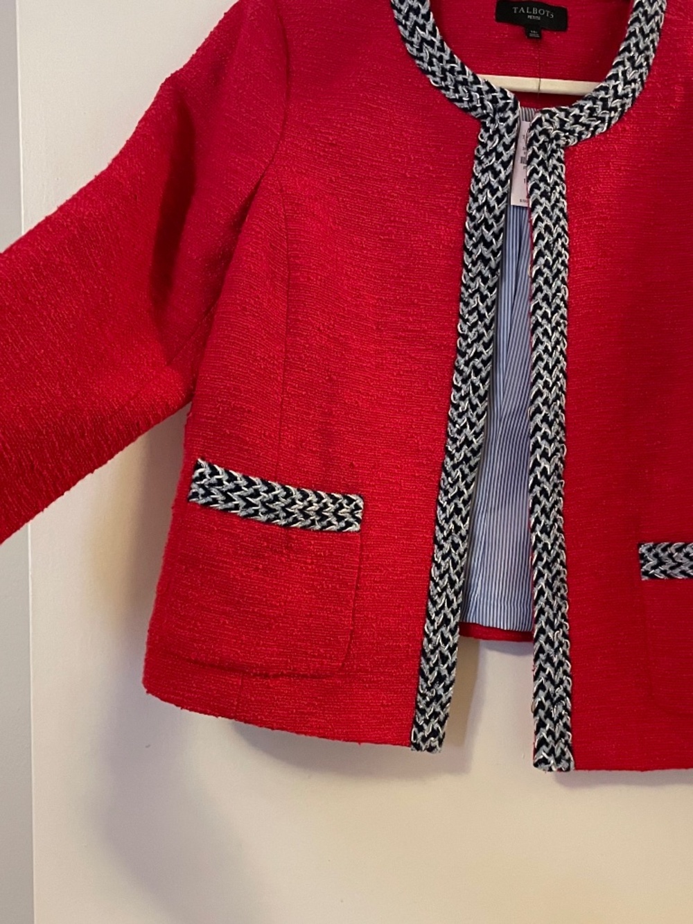 NWT - Talbots Tweed Tipped Jacket - 14P